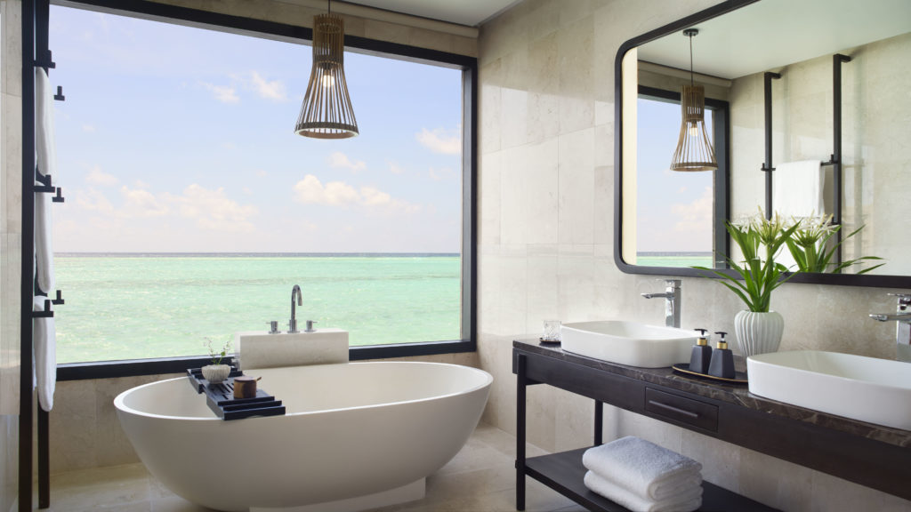 Anantara Veli Maldives Resort Deluxe Over Water Pool Villa bathroom