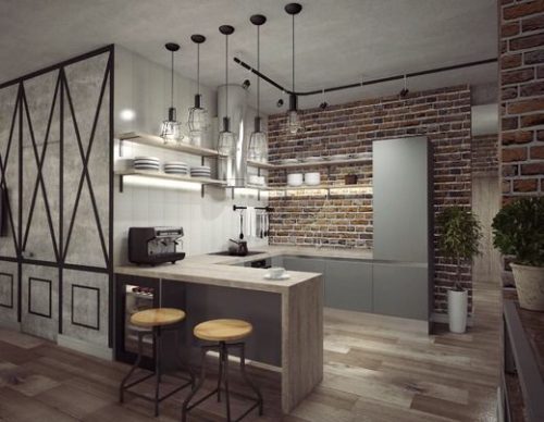Дизайн кухни-гостиной 40 кв. м.