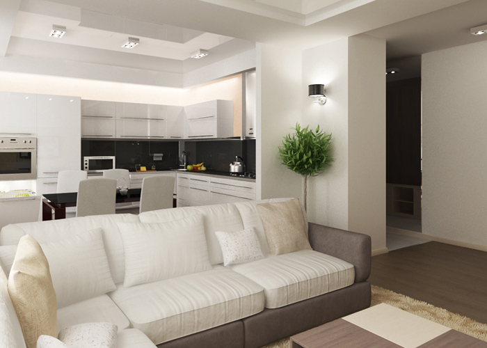 Дизайн кухни-гостиной 30 кв.м - фото, интерьер кухни площадью 30 кв м