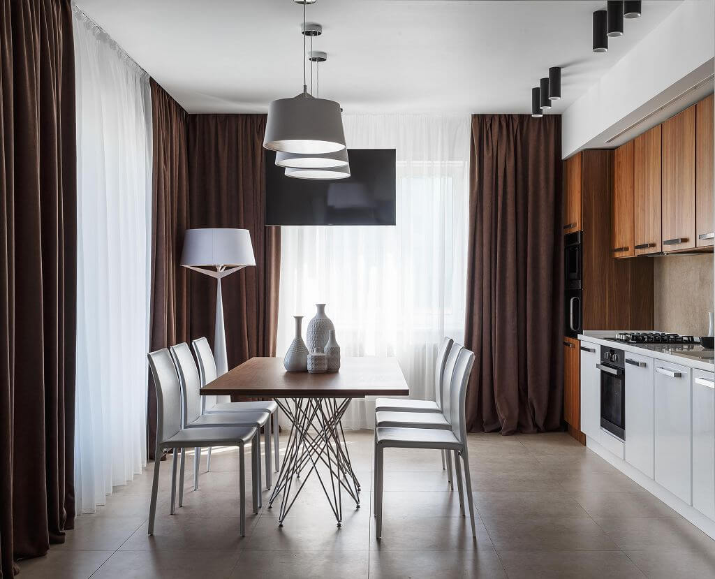 Кухня. Столовая группа Bonaldo; кухня Veneta Cucine; Торшер Axis S71, Loft-Concept